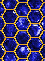 honeycomb blue gold
